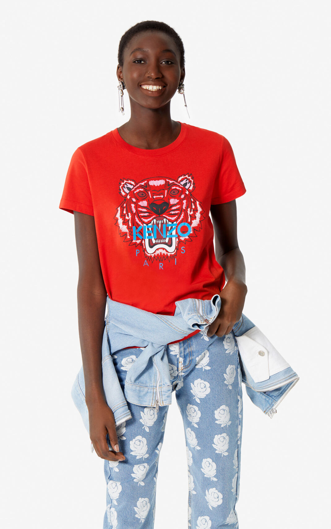 Kenzo Tiger Camisetas Mujer Rojas | 8357264-SH